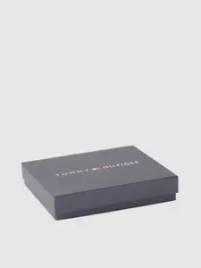 Tommy Hilfiger Men Black Textured Leather Two Fold Wallet