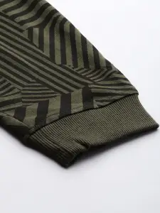 The Indian Garage Co Men Green & Black Abstract Printed Joggers