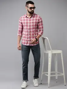 SPYKAR Slim Fit Opaque Checked Pure Cotton Casual Shirt