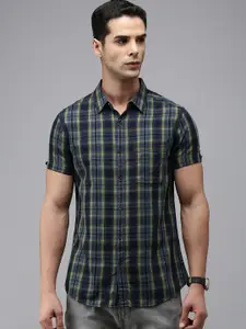 SPYKAR Pure Cotton Slim Fit Tartan Checked Casual Shirt