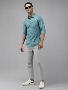 SPYKAR Pure Cotton Slim Fit Floral Printed Casual Shirt