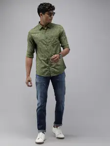SPYKAR Slim Fit Pure Cotton Floral Printed Casual Shirt