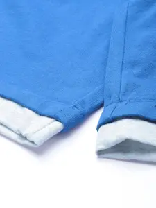 The Indian Garage Co Men Blue & White Typography Printed Shorts