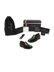 LOUIS STITCH Men Black Solid Slip-On