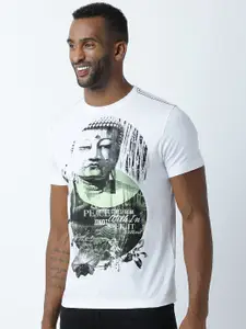 Huetrap Men White Printed T-shirt