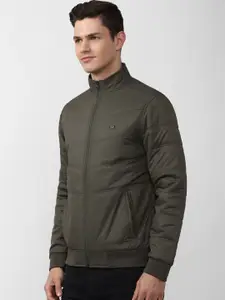 Peter England Casuals Men Olive Green Bomber Jacket