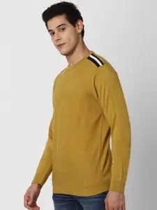 Peter England Casuals Men Yellow Solid Pullover