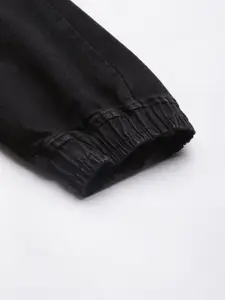 Roadster Men Black Solid Slim Fit Stretchable Denim Joggers