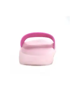 Yellow Bee Girls Pink & Blue Printed Rubber Sliders