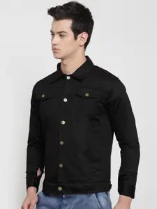 VOXATI Men Black Denim Jacket