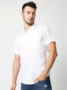Pepe Jeans Men White Solid Casual Shirt