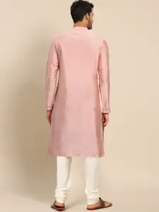 KISAH Men Pink Kurta with Churidar