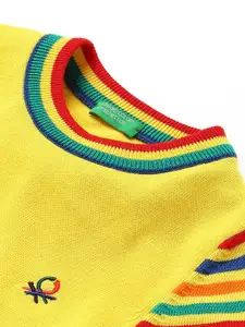 United Colors of Benetton Boys Yellow & Red Striped Pullover