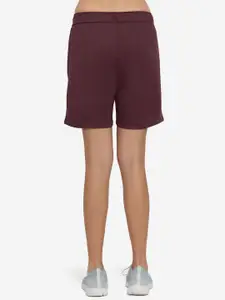 Amante Women Maroon Low-Rise Shorts