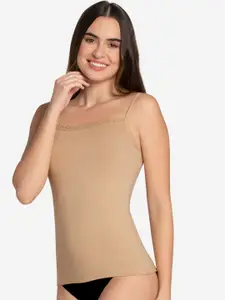 Amante Women Nude-Colored Solid Sleeveless  Non-Padded Camisole