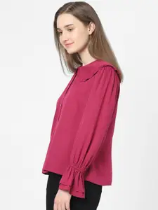 Vero Moda Purple Peter Pan Collar Shirt Style Top