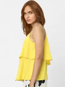 Vero Moda Women Yellow Solid Layered Top