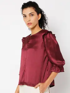Vero Moda Maroon Solid Top