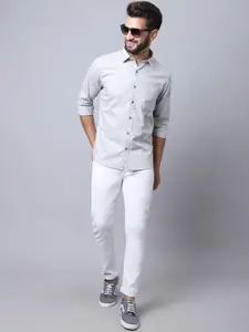 Cantabil Men Grey Printed Casual Shirt