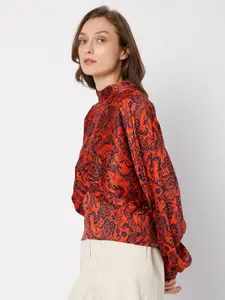 Vero Moda Red & Black Print Top