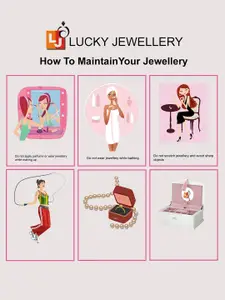 LUCKY JEWELLERY Gold-Plated Multi-Coloured Kundan-Studded Necklace Set