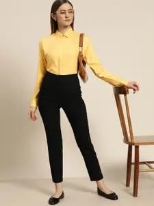 Hancock Women Yellow Regular Fit Formal Shirt