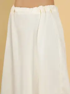 Soch Women Off-White Solid Saree Petticoat