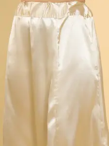 Soch Women Beige Solid Saree Shape-wear