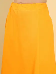 Soch Women Yellow Solid Cotton Saree Petticoat