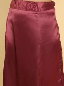 Soch Women Maroon Solid Satin Petticoat