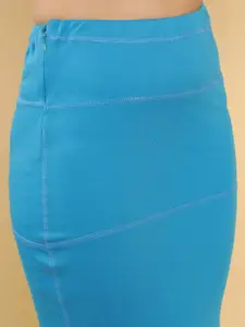 Soch Women Turquoise Blue Solid Saree Shapewear