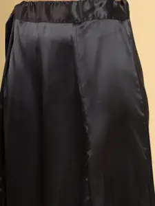 Soch Women Black Solid Satin Saree Petticoat