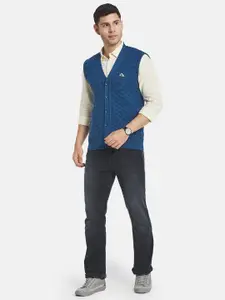 Monte Carlo Men Blue  V Neck Cardigan
