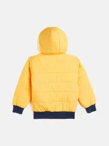 Camey Boys Gold-Toned Colourblocked Lightweight Bomber with Patchwork Jacket