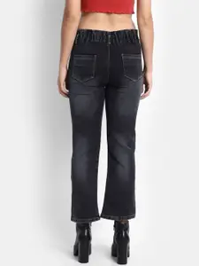 BROADSTAR Women Black Bootcut Light Fade Stretchable Jeans