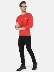 Monte Carlo Men Orange Round Neck Pullover