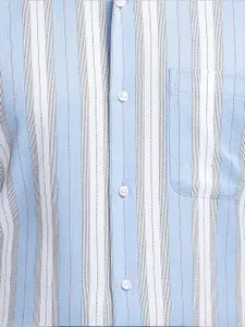 Raymond Men Blue Striped Formal Shirt