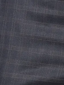 Raymond Men Navy Blue Checked Polyester Formal Trousers