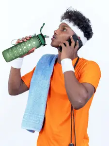 BOLDFIT Green Printed Water Bottle 1000ML