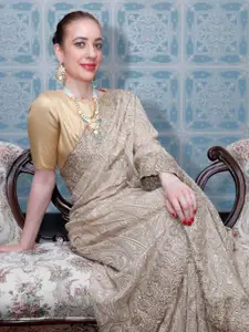 ODETTE Gold-Toned Kundan Studded Long Necklace Set