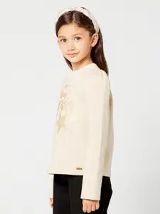 One Friday Girls Beige Sweatshirt