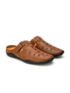 Provogue Men Tan Shoe-Style Casual Slip On Sandals