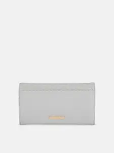 Forever Glam by Pantaloons Women Grey Textured PU Envelope