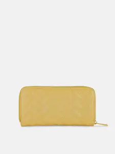 Forever Glam by Pantaloons Women Yellow Geometric Textured PU Envelope