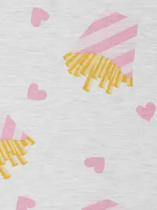 Dreamz by Pantaloons Women Grey Printed Pure Cotton Lounge T-shirt