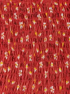 People Rust Floral Print Peplum Top