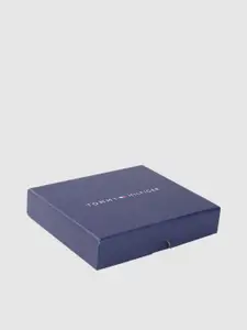 Tommy Hilfiger Men Brown Striped Leather Two Fold Wallet