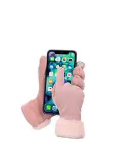 FabSeasons Women Peach-Colored Solid Winter Gloves