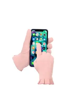 FabSeasons Women Peach-Colored Solid Gloves