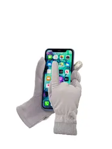 FabSeasons Women Grey Solid Winter Gloves